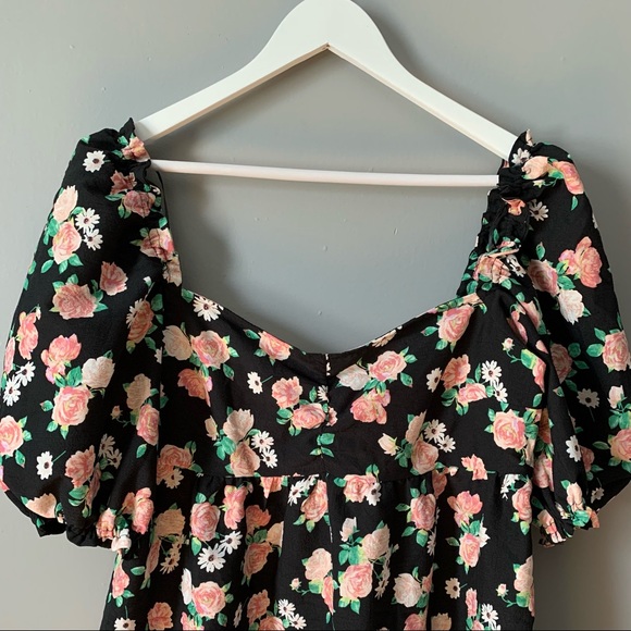 NWT HM Divided Puff Sleeve Dress - Picture 4 of 4